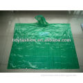 Custom printed green pe rain ponchos for Adult